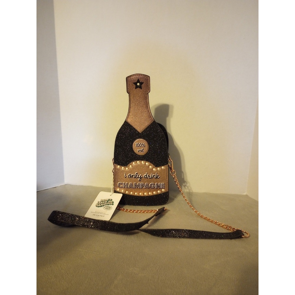 Skinny Dip NWT Champagne Bottle "I Only Drink Champagne" Fashion Crossbody Purse